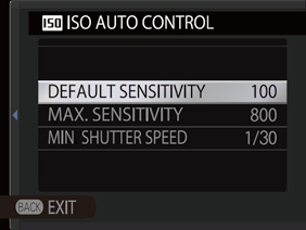 FUJIFILM X30 : Sensibilidad ISO