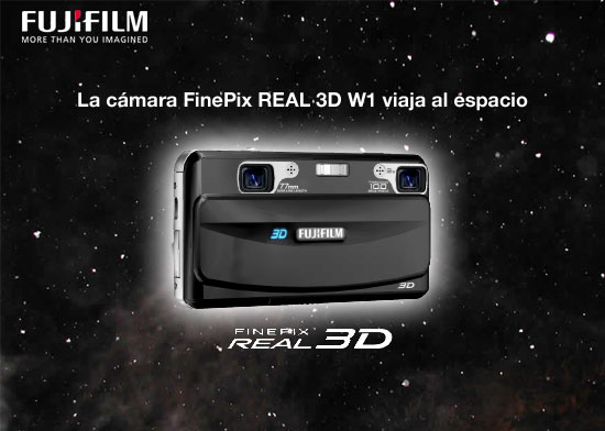 La cámara FinePix REAL 3D W1 viaja al espacio