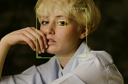 Función AF de detección de caras + detección de ojos para detectar los ojos humanos