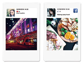 Plantilla de Redes Sociales (para Facebook e Instagram), incluye ícono de la red social, foto de perfil y algunos datos más.